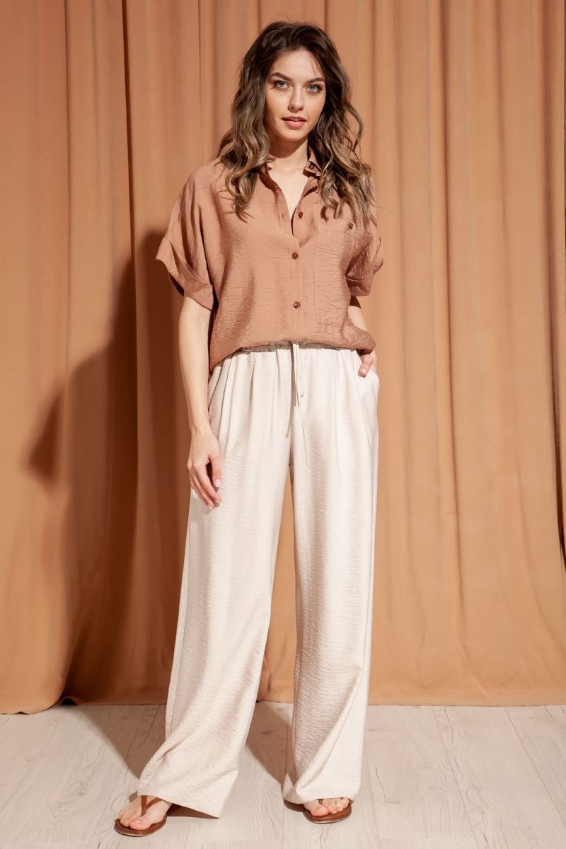 Рубашка S2025 Брюки-палаццо S4030